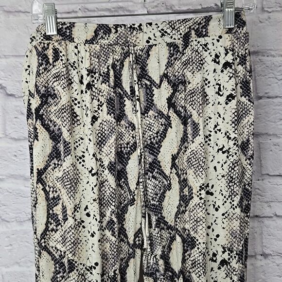 Anthropologie EE:Some Snake Print Drawstring Jogger Pants Pocket Jersey Knit - Picture 5 of 8